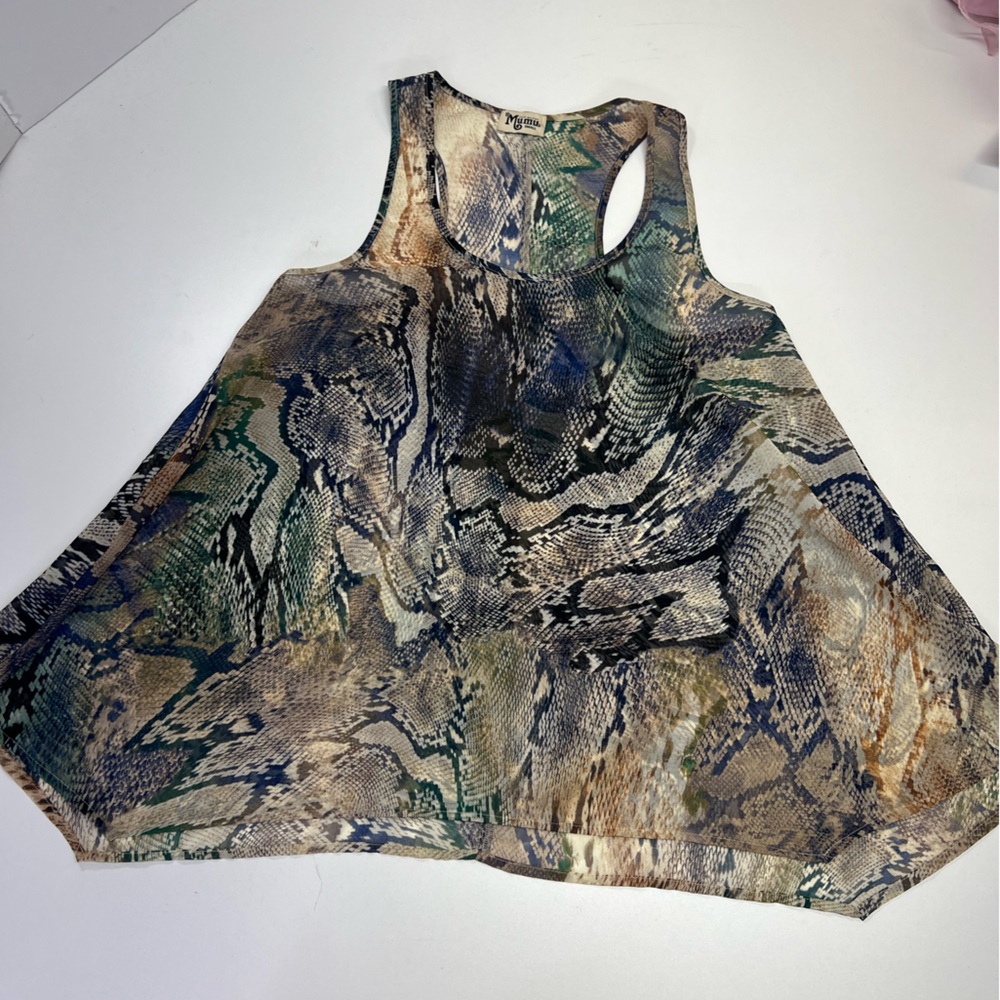Show Me Your Mumu Flowy Tank Top Snake Print Size Small